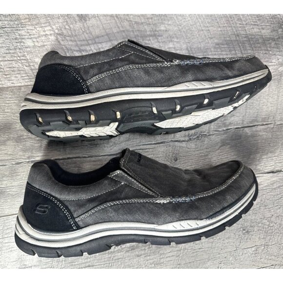 Skechers Avillo Loafers Mens 8.5 Black Relaxed Fit Memory Foam Shoes Slip On - Picture 4 of 9